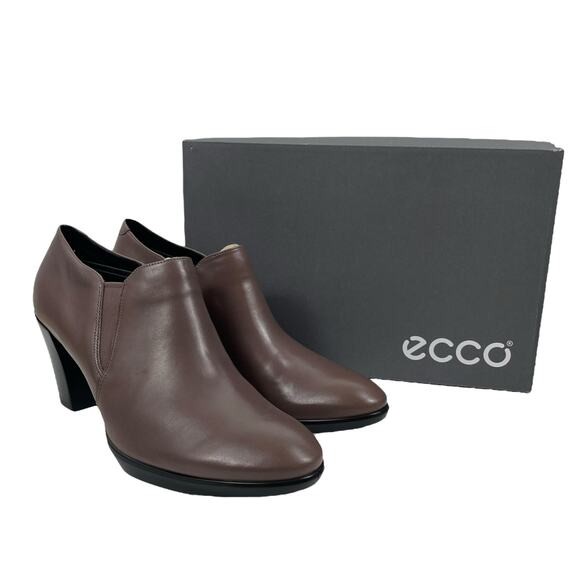 Ecco Shape 55 Plateau Stack Ankle Boots Leather Dark Brown Size 41 - Picture 13 of 14